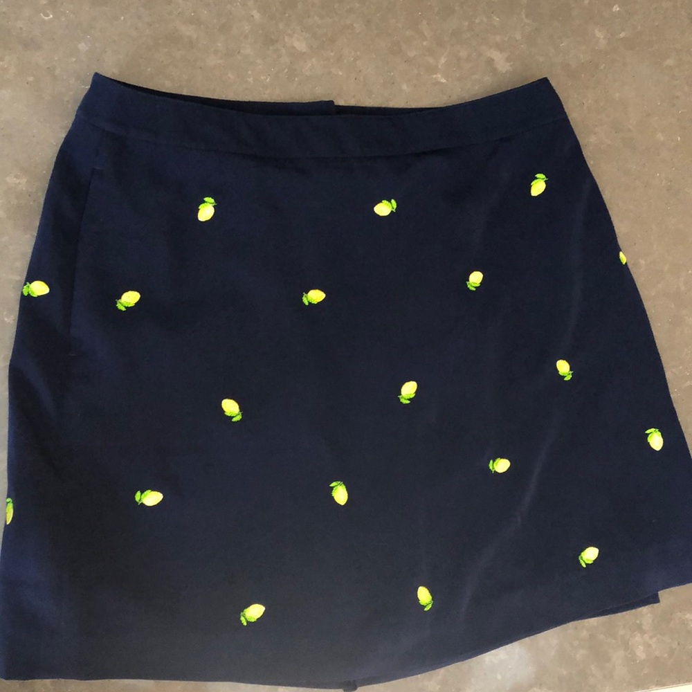 E/P Pro golf tennis skort skirt short navy blue embroidered lemon slimming